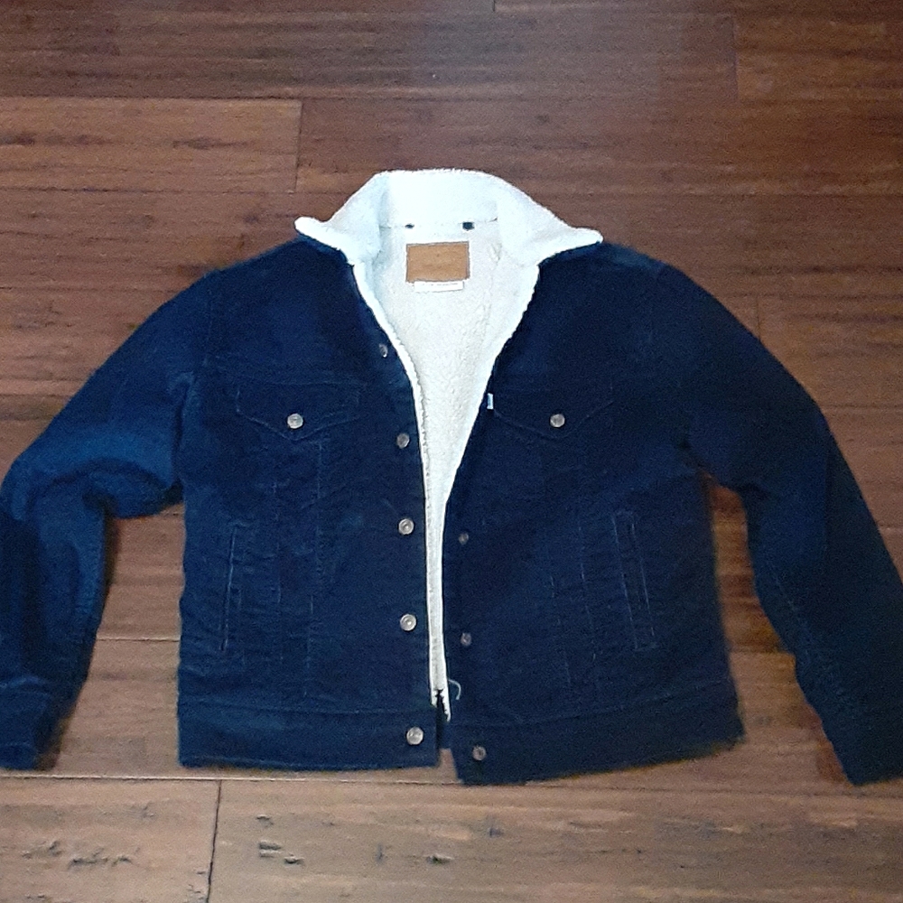LEVI coudory jean jacket with fur detailing